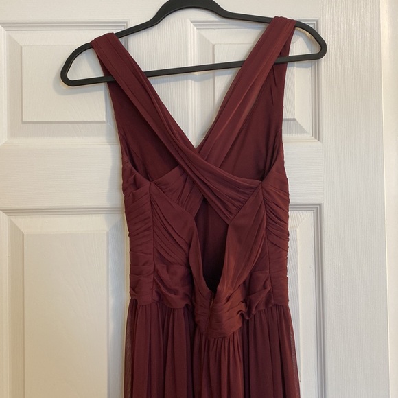 David’s Bridal Bridesmaid Dress Open Back Wine - Picture 3 of 5
